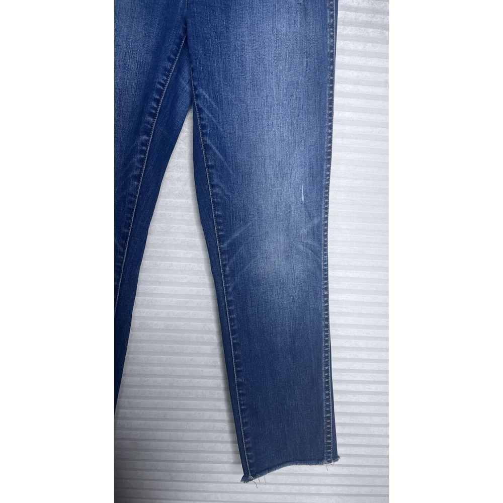 Madewell Womens Dark Jeans Size 27, 10" High Rise Skinny Raw Hem Button Fly - Picture 7 of 16